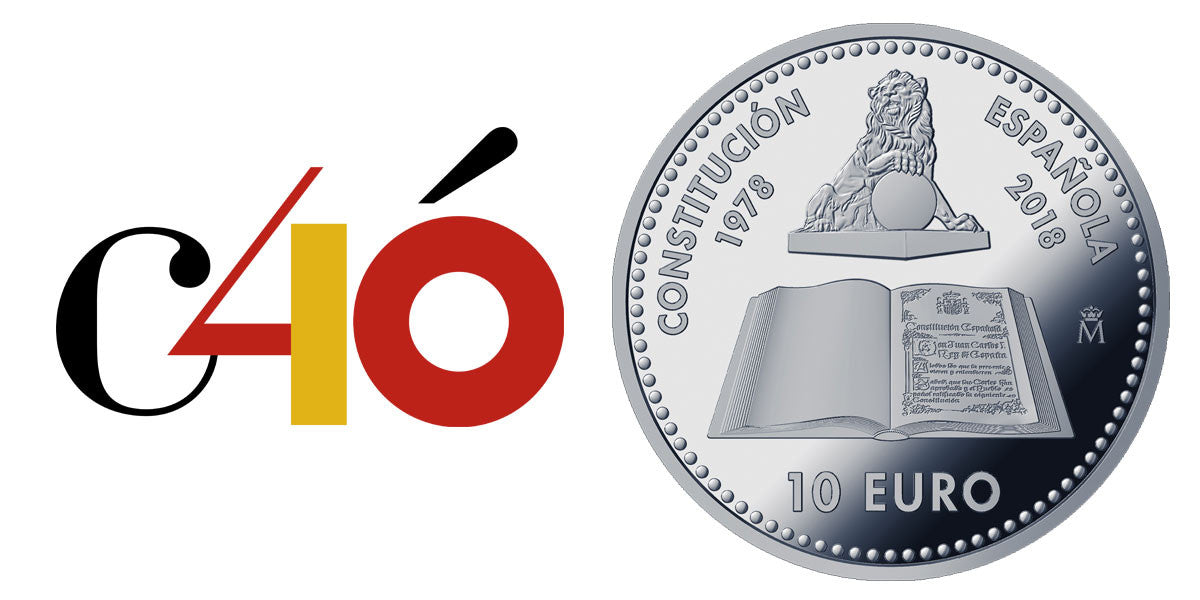 España - 2018 - Conmemorativas FNMT - PROOF - 10 € Año 2018 / Constitucion 40 Aniv. / Plata / En estuche