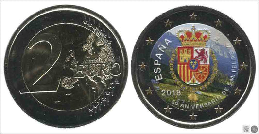 España - 2018 - Monedas Euros Color - S/C / UNC - 2 € Año 2018 / 50 Aniv. Felipe VI / Color - Foto Generica