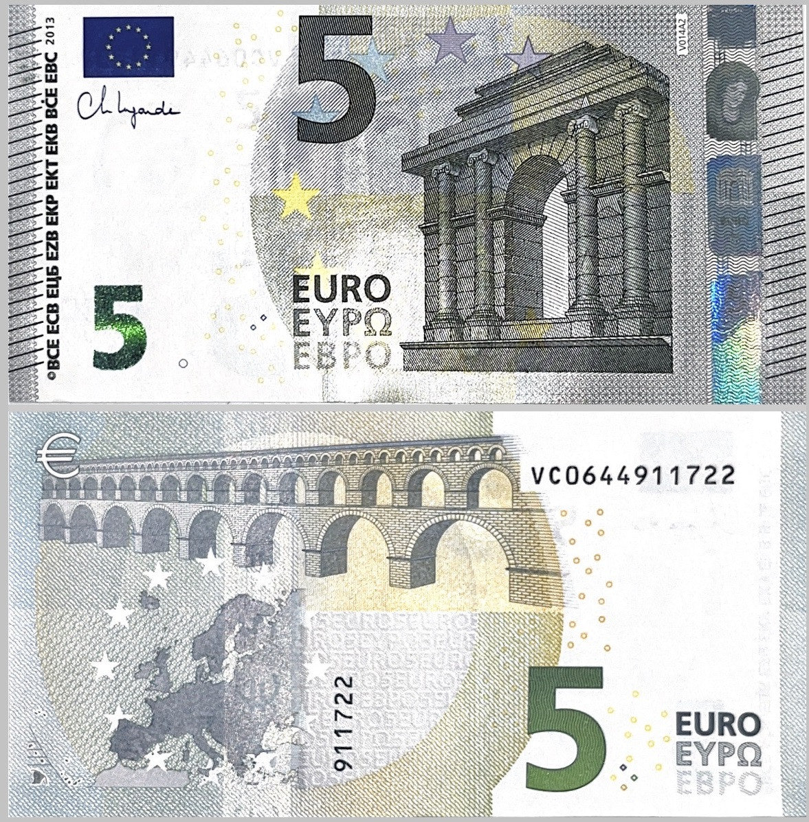 España - 2019 - Billetes en Euros - Nº N-2019-05 - SC/UNC - 5 € Año 2019 - V - Firma Lagarde / Cod. V014