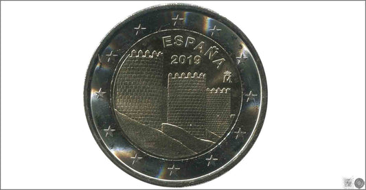 España - 2019 - Monedas Euros circulación - S/C / UNC - 2 € Año 2019 / Murallas Avila