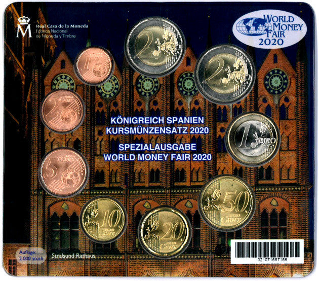 España - 2020 - Monedas Euros en cartera oficial - FDC / MS - Cartera año 2020 (9 monedas) / World Money Fair