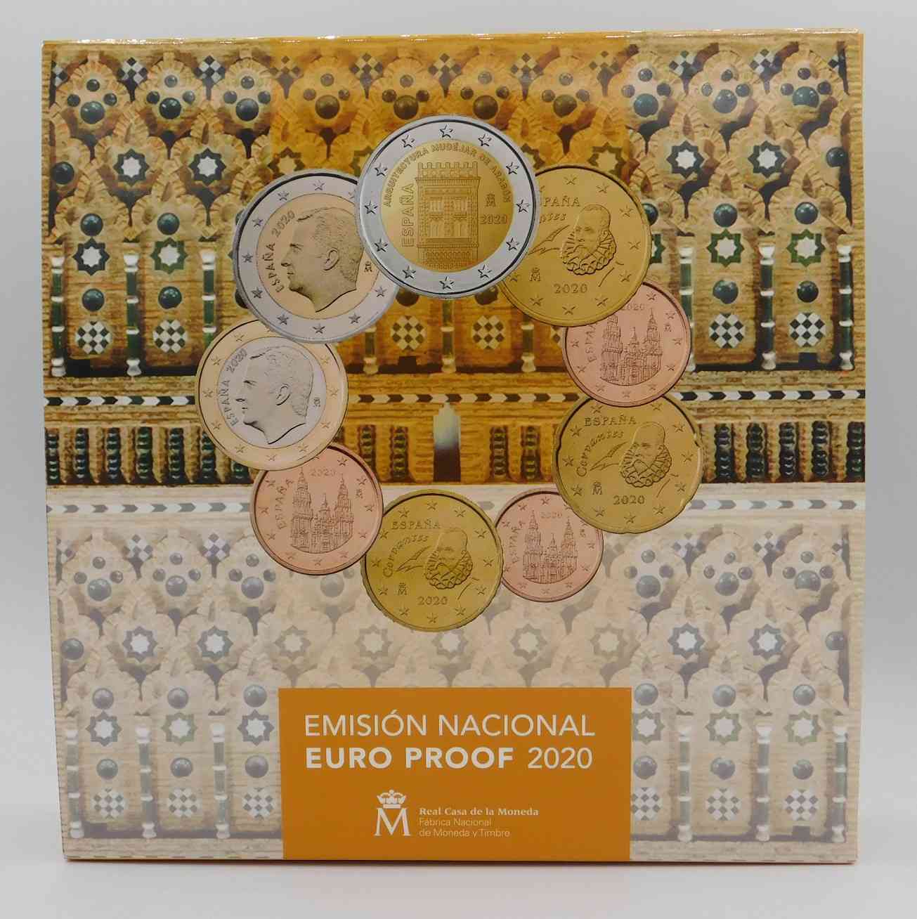 España - 2020 - Monedas Euros en cartera oficial - PROOF - Año 2020 (9 monedas) en estuche