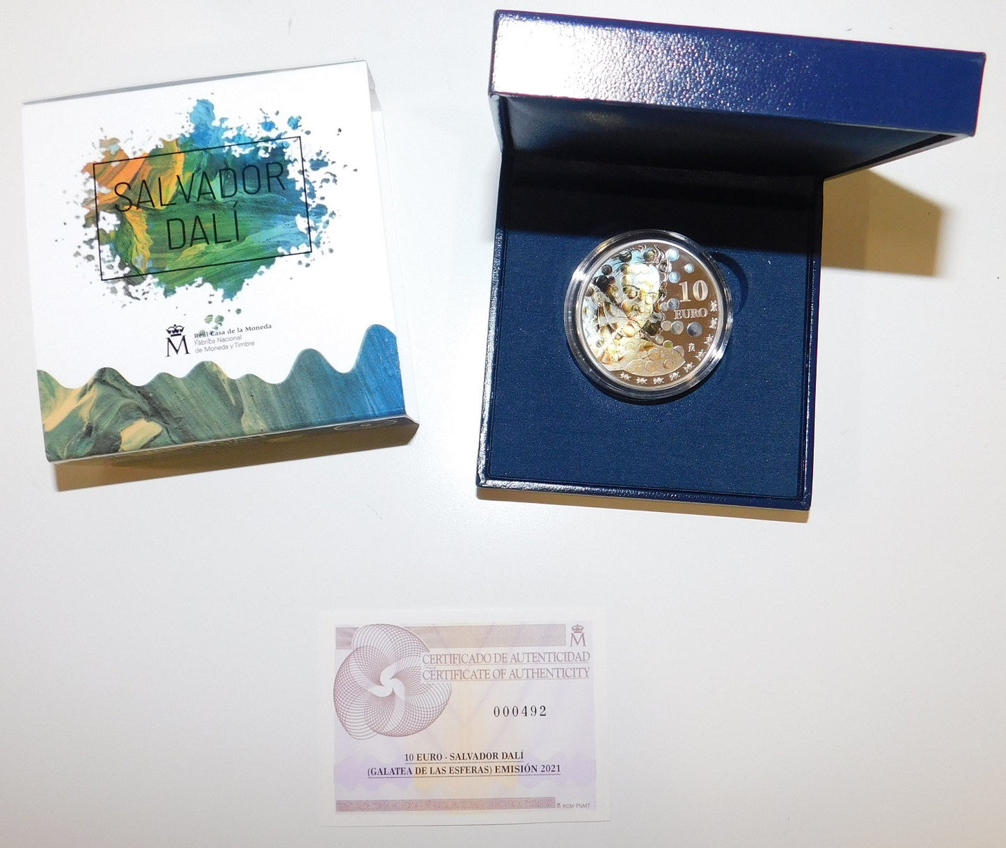 España - 2021 - Conmemorativas FNMT - PROOF - 10 € Año 2021 / Salvador Dali / Plata / En estuche