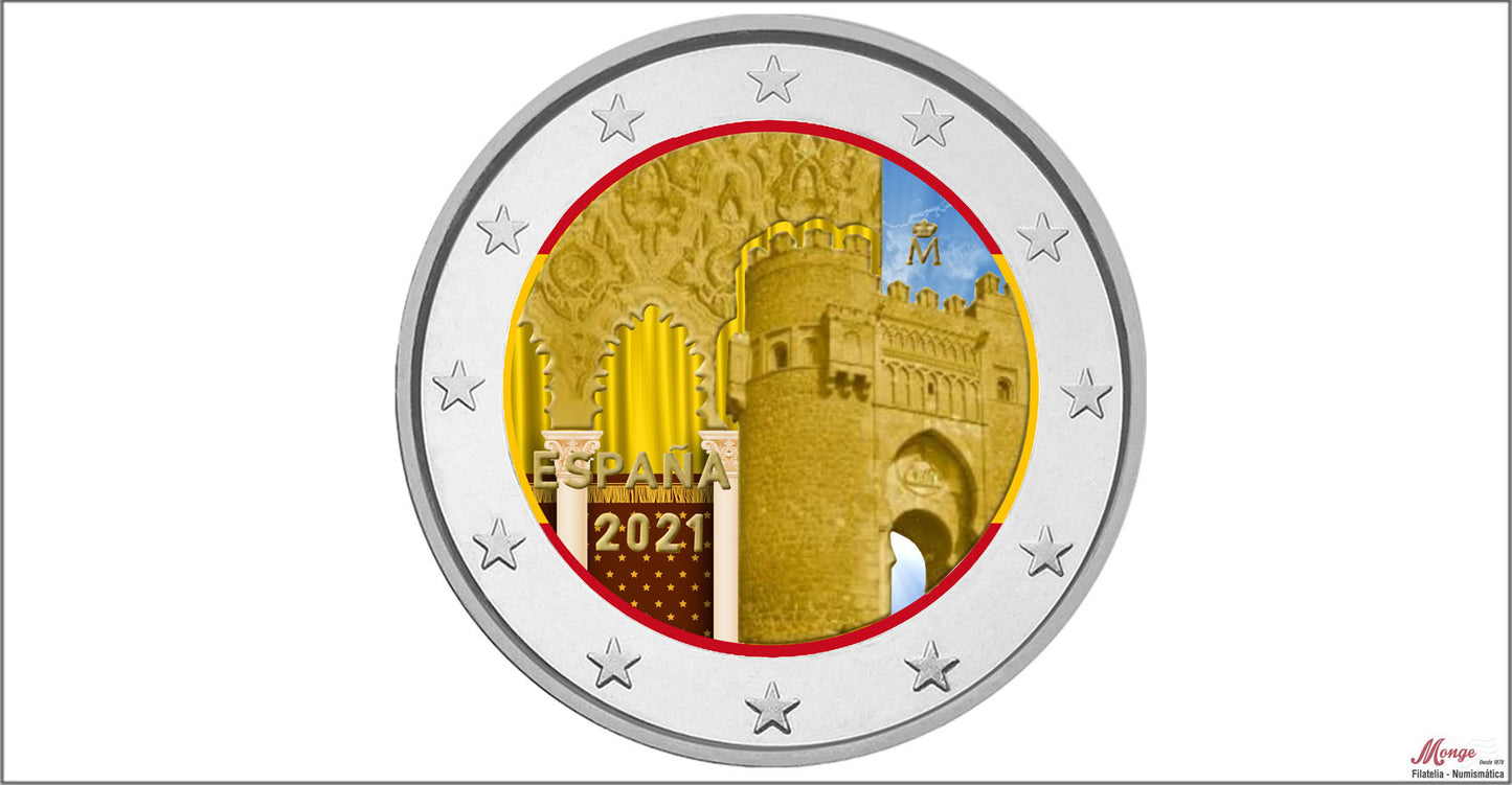 España - 2021 - Monedas Euros Color - S/C / UNC - 2 € Año 2021 / Ciudad histórica de Toledo