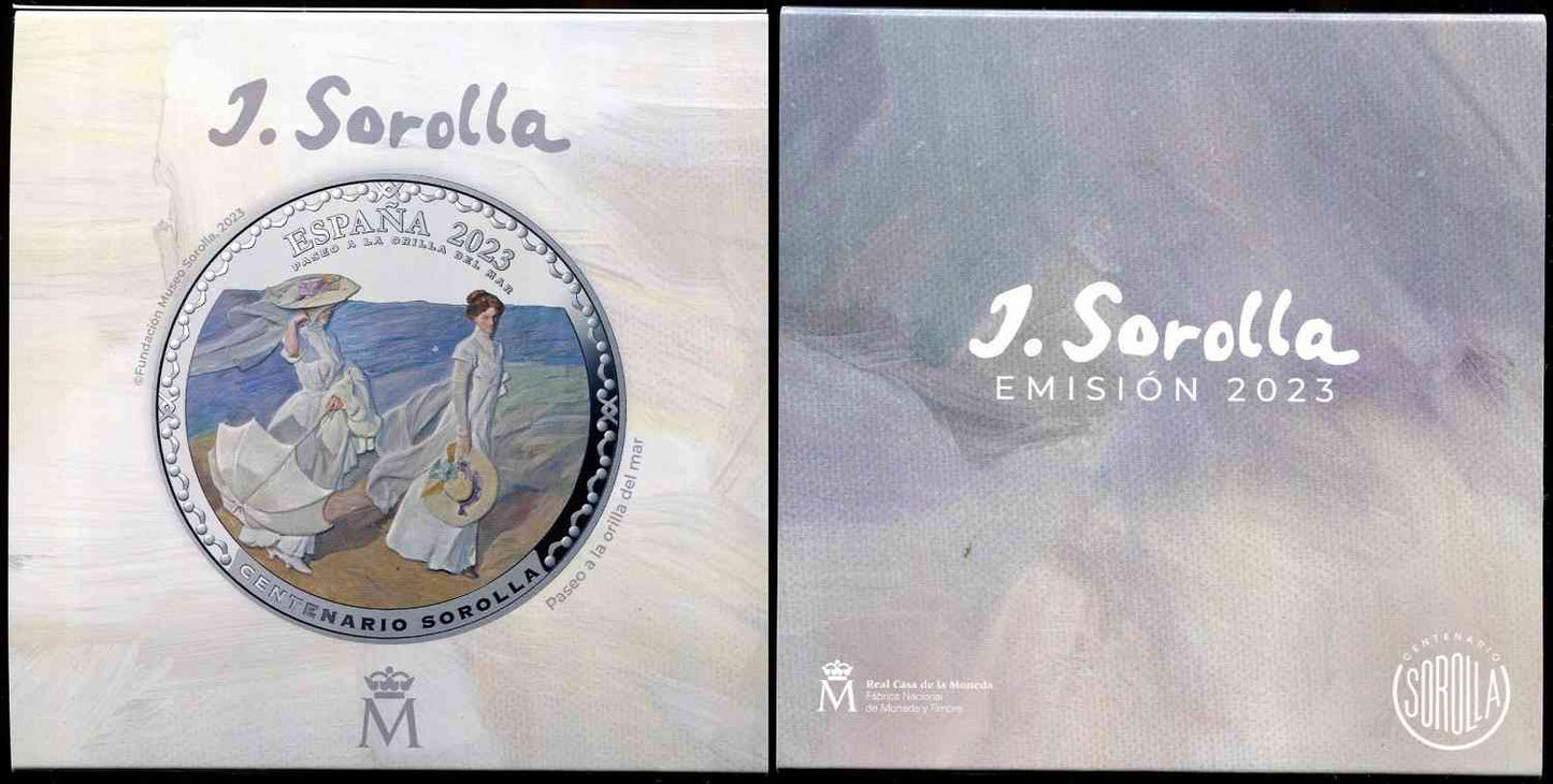 España - 2023 - Conmemorativas FNMT - PROOF - 50 € año 2023 / CENTENARIO DE SOROLLA - Paseo a la orilla del mar / En Estuche / 1