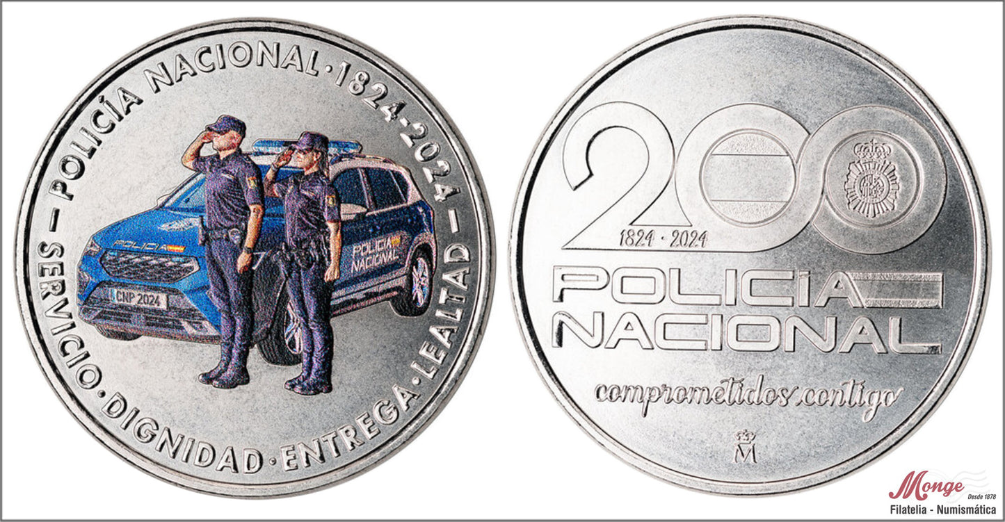 España - 2023 - Medalla - Nº N-2023-01 - PROOF - MEDALLA 200 ANIVERSARIO DE LA POLICIA NACIONAL / COLOREADA