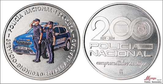 España - 2023 - Medalla - Nº N-2023-01 - PROOF - MEDALLA 200 ANIVERSARIO DE LA POLICIA NACIONAL / COLOREADA