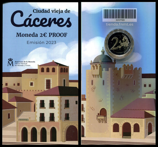 España - 2023 - Monedas Euros en cartera oficial - PROOF - 2 € Año 2023 / Caceres / En estuche