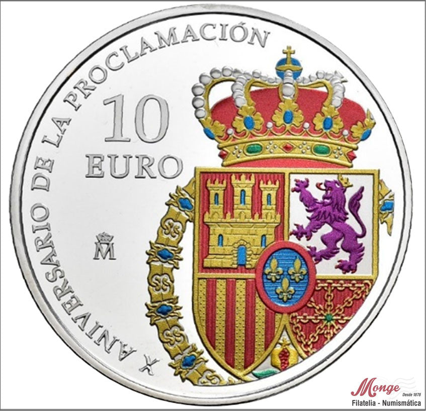 España - 2024 - Conmemorativas FNMT - PROOF - 10 € Año 2024 / Proclamacion de S.M. Felipe VI como Rey de España / Plata / En es