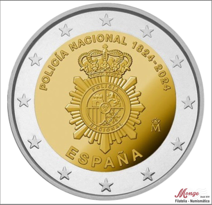 España - 2024 - Monedas Euros circulación - S/C / UNC - 2 € Año 2024 / 200 Aniversario de la Policia Nacional