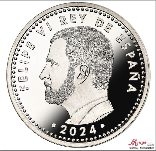 España - 2024 - Monedas euros en plata - FDC / MS - 40 € Año 2024 / X Aniv. de la proclamacion del Rey Don Felipe VI / SOBRE ORI