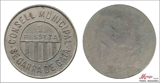 España - Cooperativas - Nº AL-2308 - EBC+ / XF+ - 1 peseta/ Segarra de Gaia/ niquel