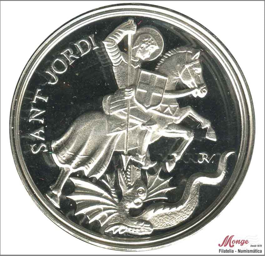 España - Medalla - Nº 00043 - PROOF - Sant Jordi. / 24,60 gr. plata pura