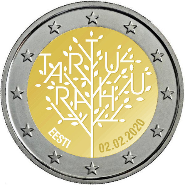 Estonia - 2020 - Monedas Euros circulación - S/C / UNC - 2 € Año 2020 / 100 Años del tratado de paz de Tartu