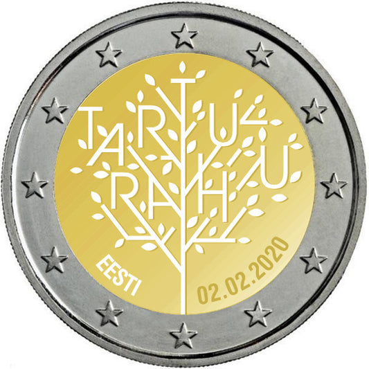 Estonia - 2020 - Monedas Euros circulación - S/C / UNC - 2 € Año 2020 / 100 Años del tratado de paz de Tartu