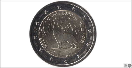 Estonia - 2021 - Monedas Euros circulación - S/C / UNC - 2 € Año 2021 / Canis Lupus