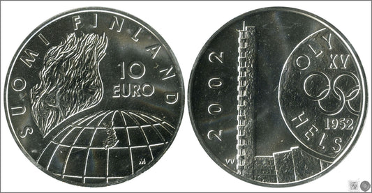 Finlandia - 2002 - Monedas euros en plata - FDC / MS - 10 € año 2002 Olimpiada / 27,40 gr. plata