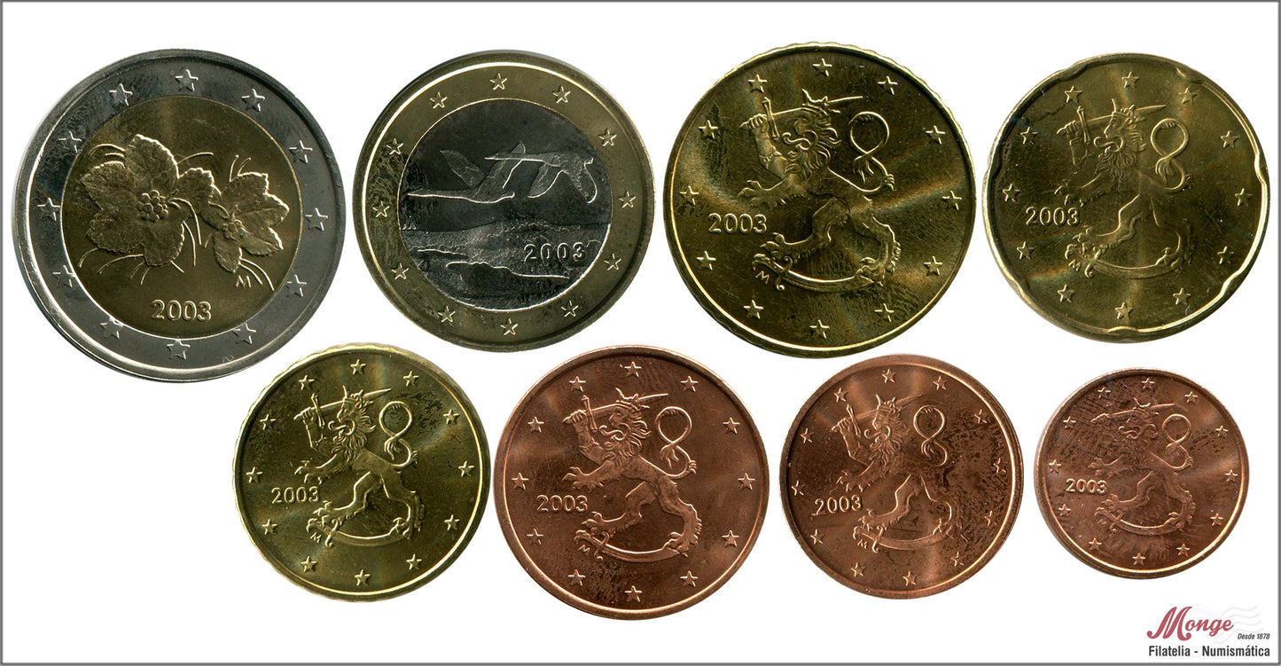 Finlandia - 2003 - Monedas Euros circulación - S/C / UNC - Año 2003 (8 monedas)