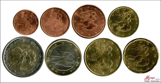 Finlandia - 2004 - Monedas Euros circulación - S/C / UNC - Año 2004 (8 monedas)