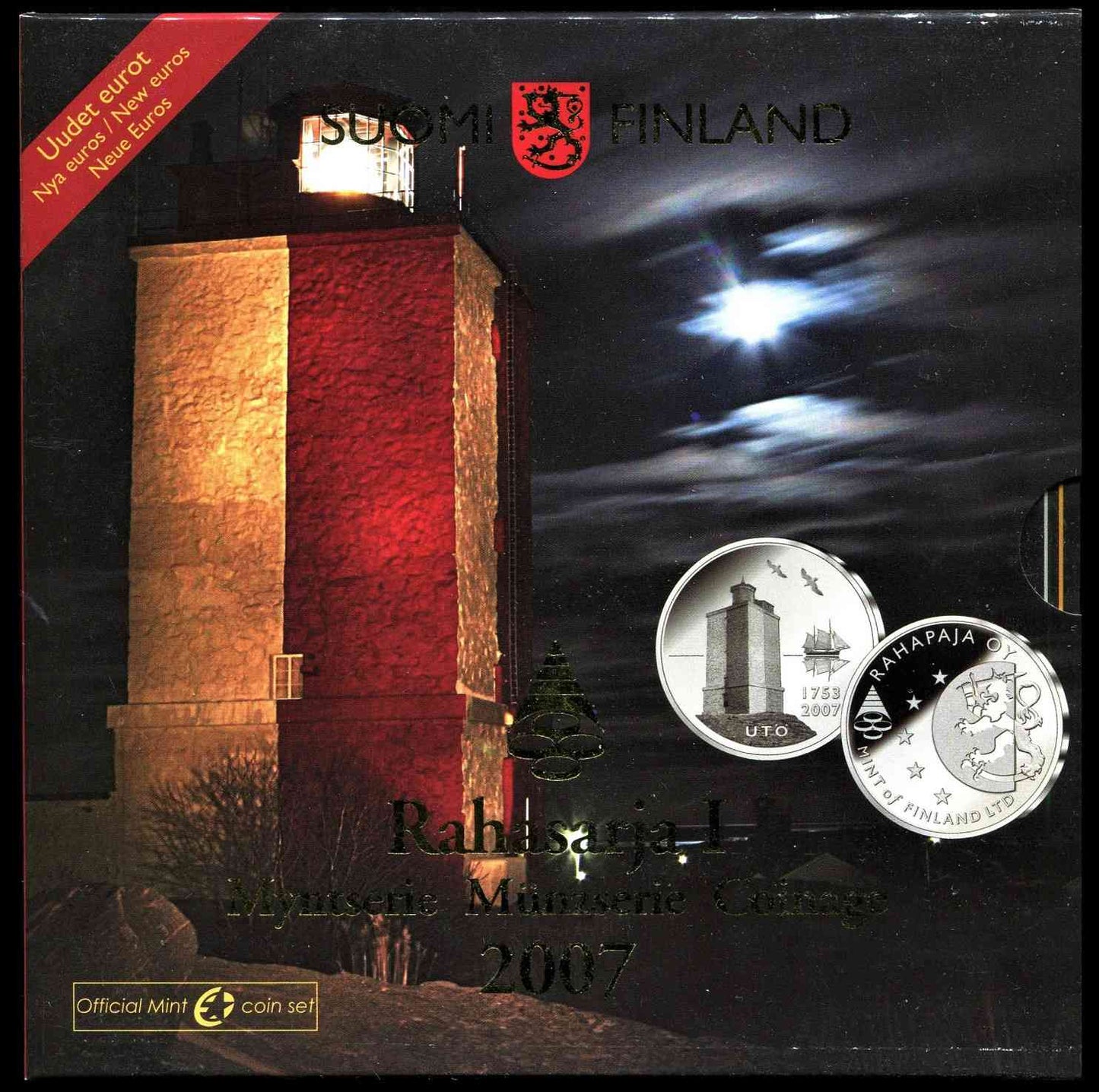 Finlandia - 2007 - Monedas Euros en cartera oficial - FDC / MS - Año 2007 (8 monedas+getón)