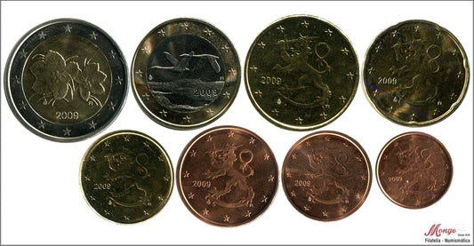 Finlandia - 2009 - Monedas Euros circulación - S/C / UNC - Año 2009 (8 monedas)