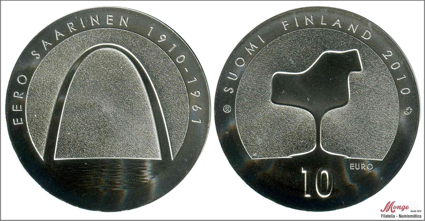 Finlandia - 2010 - Monedas euros en plata - PROOF - 10 € Año 2010 / Eero Saarinen