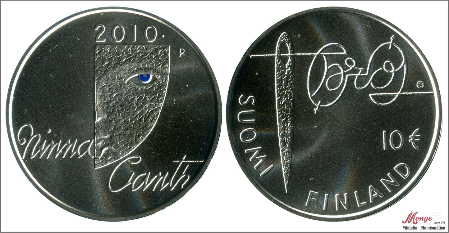 Finlandia - 2010 - Monedas euros en plata - PROOF - 10 € Año 2010 / Minna Canth