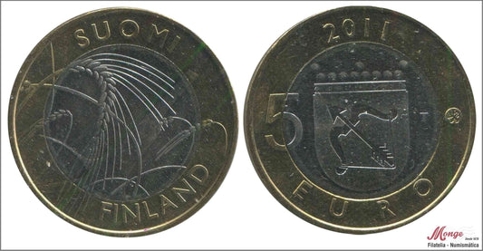 Finlandia - 2011 - Monedas Euros circulación - S/C / UNC - 5 € Año 2011-4 / Escudo prov. hist. de Savo