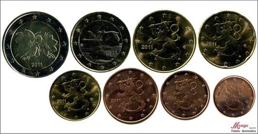 Finlandia - 2011 - Monedas Euros circulación - S/C / UNC - Año 2011 (8 monedas)