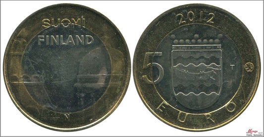 Finlandia - 2012 - Monedas Euros circulación - S/C / UNC - 5 € año 2012 / Catedrales de Helsinki y Uspenski / Uusimaa