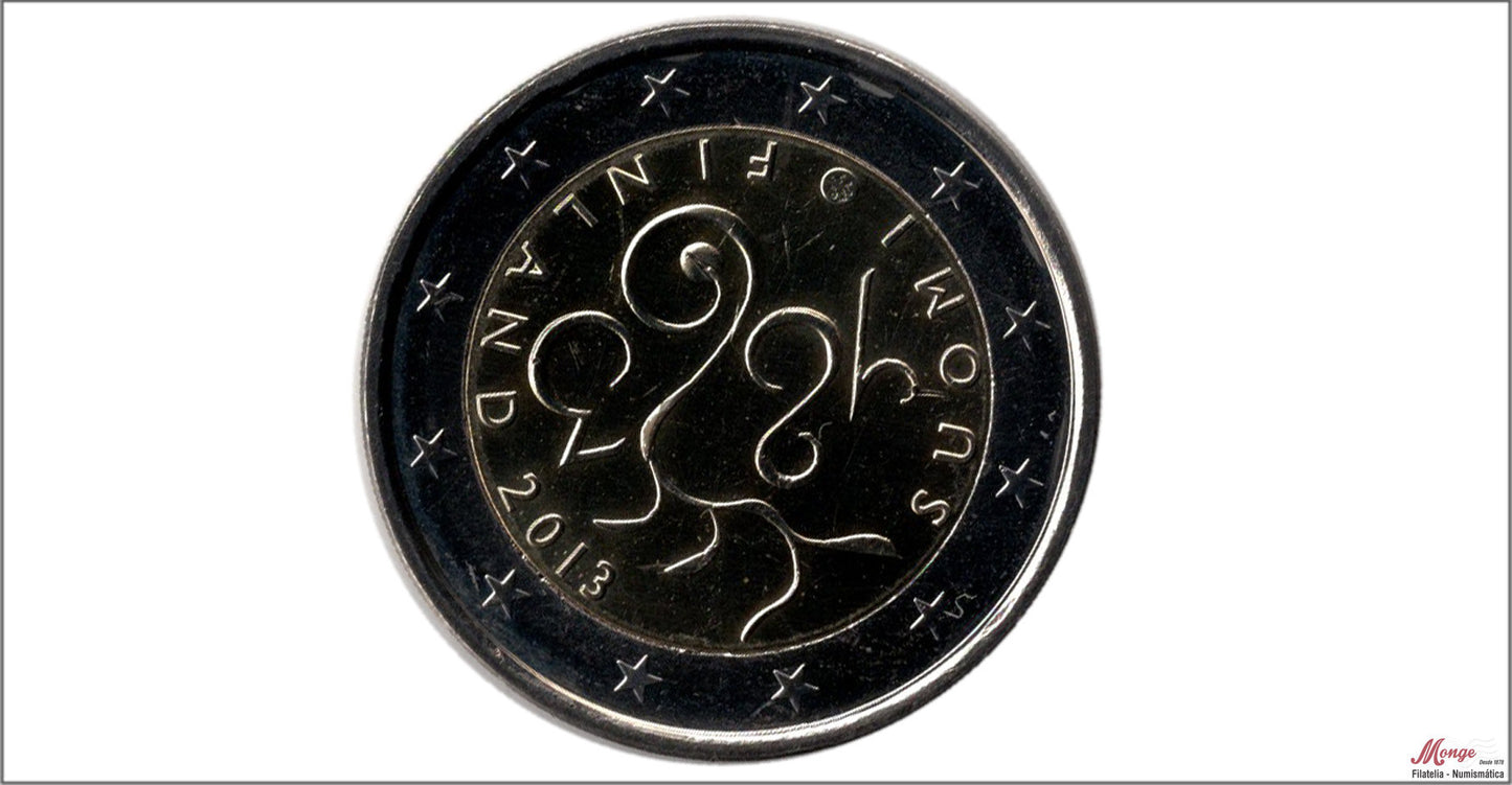 Finlandia - 2013 - Monedas Euros circulación - S/C / UNC - 2 € Año 2013 / Aniversario Parlamento