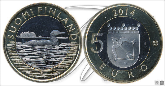 Finlandia - 2014 - Monedas Euros circulación - S/C / UNC - 5 € año 2014-3ª / Pato