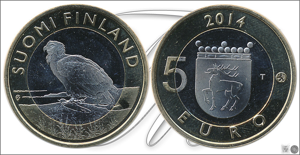 Finlandia - 2014 - Monedas Euros circulación - S/C / UNC - 5 € año 2014-5ª / Aguila Blanca