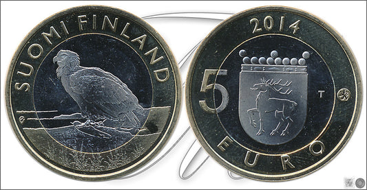 Finlandia - 2014 - Monedas Euros circulación - S/C / UNC - 5 € año 2014-5ª / Aguila Blanca