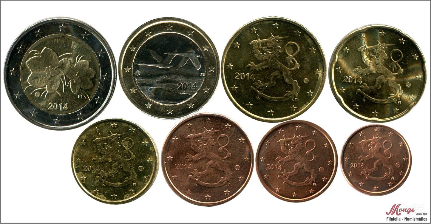 Finlandia - 2014 - Monedas Euros circulación - S/C / UNC - Año 2014 (8 monedas)