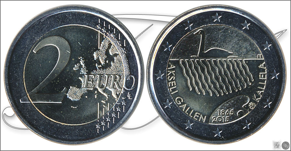 Finlandia - 2015 - Monedas Euros circulación - S/C / UNC - 2 € Año 2015 / 150º Anv. del Nacimiento Akseli Gallen-Kallela