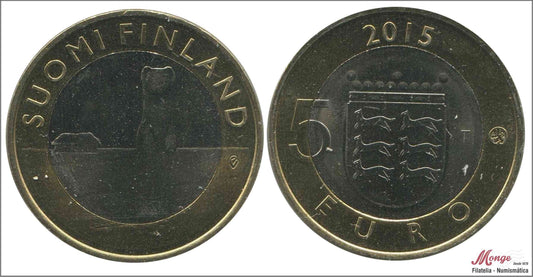 Finlandia - 2015 - Monedas Euros circulación - S/C / UNC - 5 € año 2015-4ª / Ostrobotnia - El Armiño