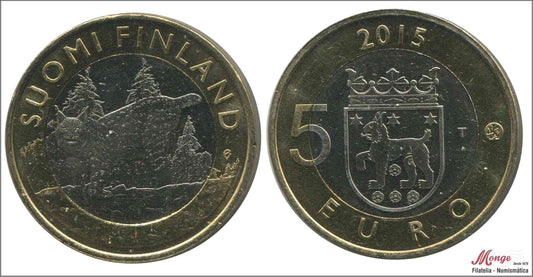 Finlandia - 2015 - Monedas Euros circulación - S/C / UNC - 5 € año 2015-5ª / Tavastia - Lince