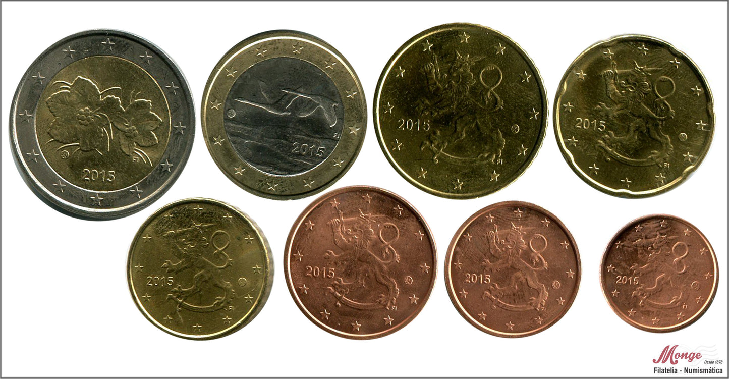 Finlandia - 2015 - Monedas Euros circulación - S/C / UNC - Año 2015 (8 monedas)