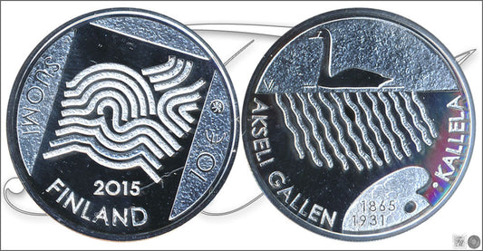 Finlandia - 2015 - Monedas euros en plata - PROOF - 10 € Año 2015 / 4ª Nacimiento Akseli Gallen-Kallela