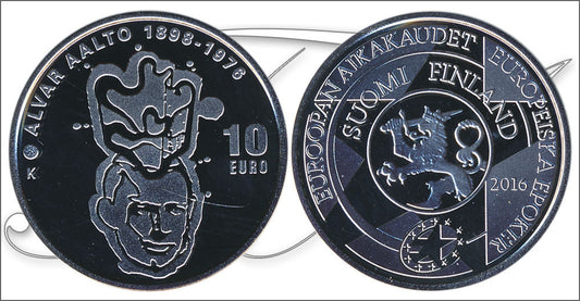 Finlandia - 2016 - Monedas euros en plata - PROOF - 10 € año 2016 / 3º Alvar Aalto