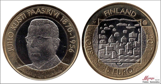 Finlandia - 2017 - Monedas Euros circulación - S/C / UNC - 5 € año 2017-3ª / Presidente 6º Paasikivi