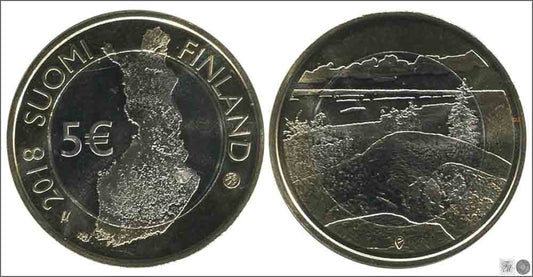 Finlandia - 2018 - Monedas Euros circulación - S/C / UNC - 5 € año 2018-1ª / Parque Nacional Koli