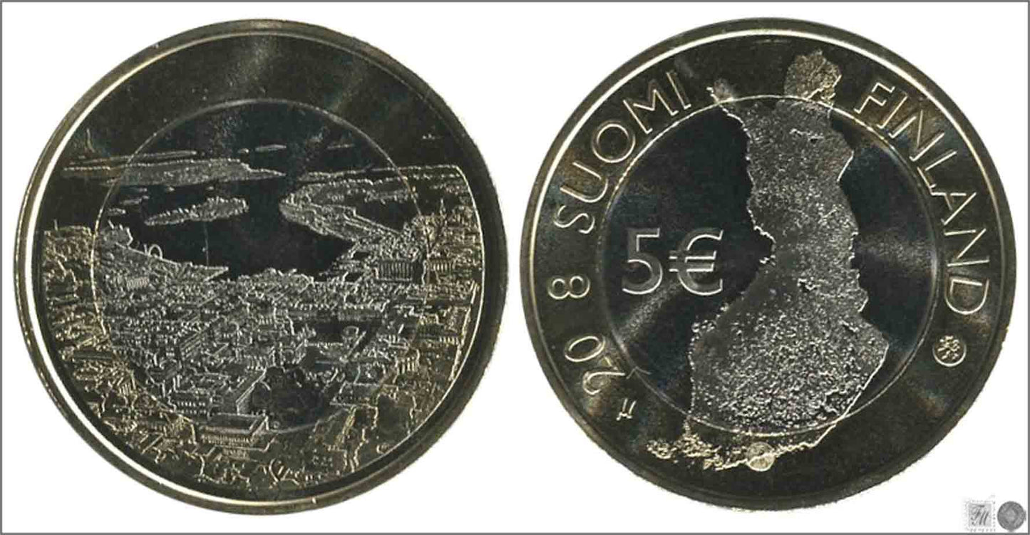 Finlandia - 2018 - Monedas Euros circulación - S/C / UNC - 5 € año 2018-2ª / Helsinki marítima