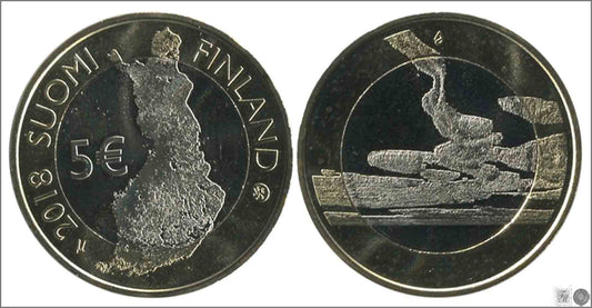 Finlandia - 2018 - Monedas Euros circulación - S/C / UNC - 5 € año 2018-3ª / Punakharjua