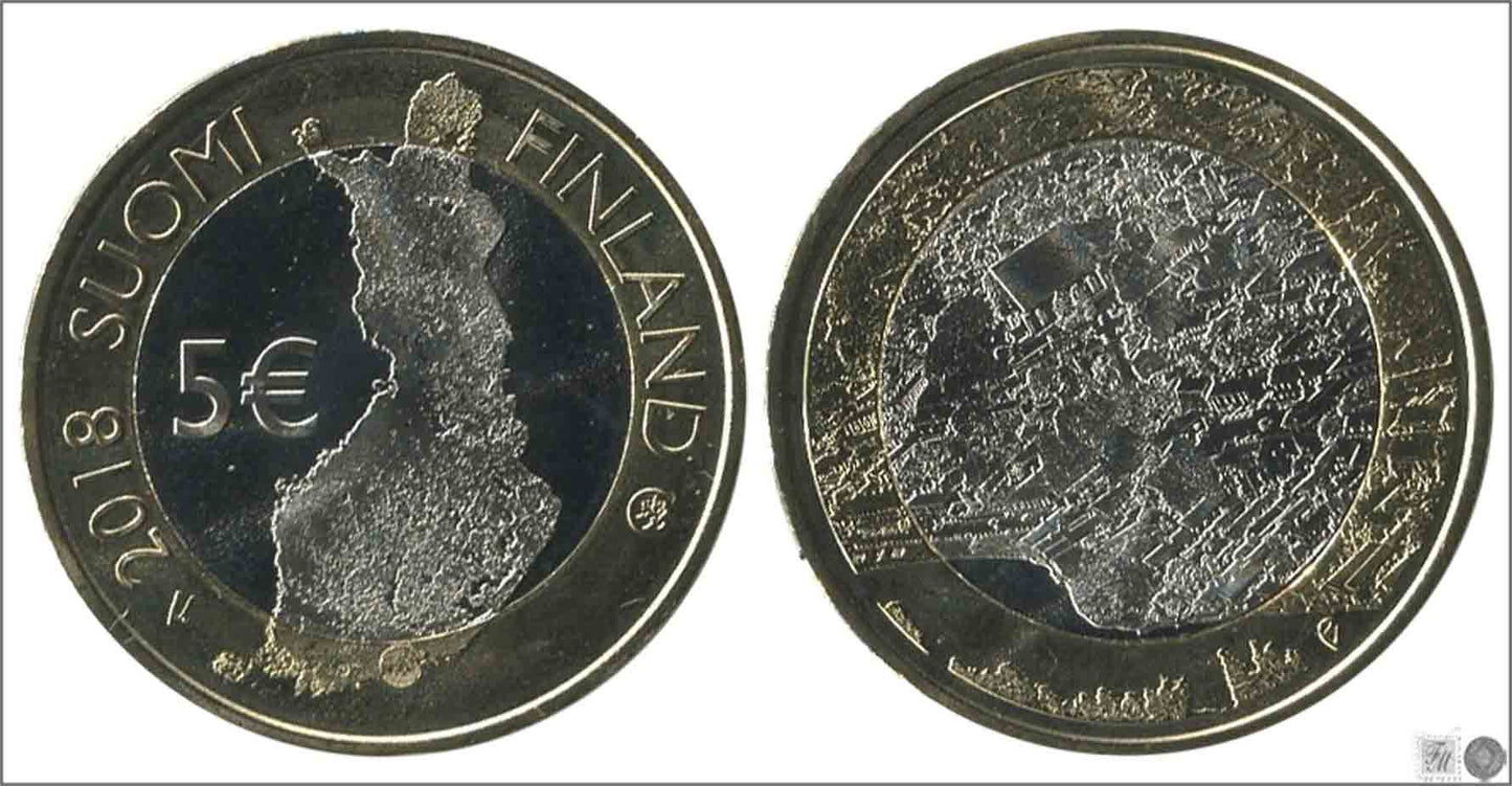 Finlandia - 2018 - Monedas Euros circulación - S/C / UNC - 5 € año 2018-8ª / Porvoo