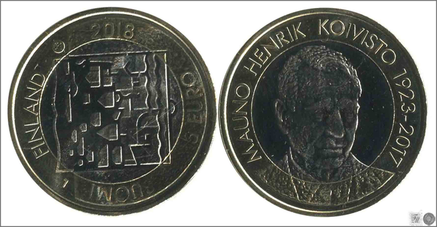 Finlandia - 2018 - Monedas Euros circulación - S/C / UNC - 5 € año 2018-9ª / Presidente Koivisto