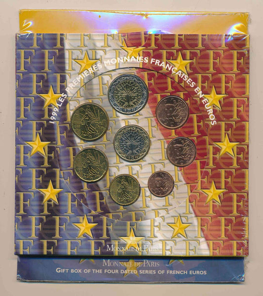 Francia - 1999 - Monedas Euros en cartera oficial - FDC / MS - Cartera año 1999 (8 monedas)