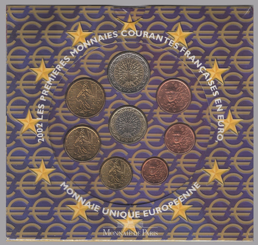 Francia - 2002 - Monedas Euros en cartera oficial - FDC / MS - Cartera 2002 (8m)