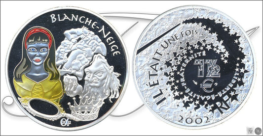 Francia - 2002 - Monedas euros en plata - Proof - PROOF - 1,50  2002 / Blanca nieves / Con color / 22,2 gr. plata / En estuche